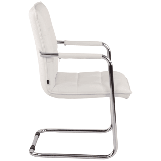 Set de 2 sillas de conferencia Gandia Simil cuero Blanco 64X57X89 cm