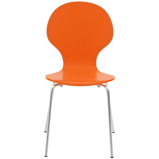 Set De 2 Sillas De Comedor Apilable Diego Madera Naranja 45X43X86 cm