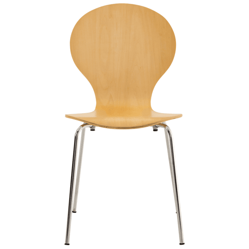Set 4x Sillas de Visita Diego Apilable Madera Natural 45X43X86 cm