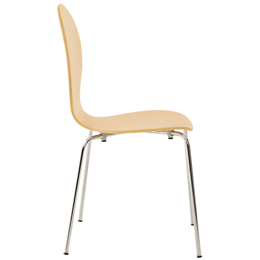 Set 4x Sillas de Visita Diego Apilable Madera Natural 45X43X86 cm