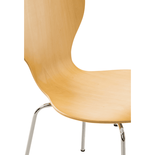 Set 4x Sillas de Visita Diego Apilable Madera Natural 45X43X86 cm