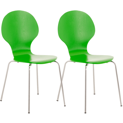 Set De 2 Sillas De Comedor Apilable Diego Madera Verde 45X43X86 cm