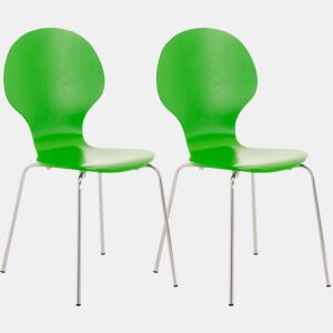 Set De 2 Sillas De Comedor Apilable Diego Madera Verde 45X43X86 cm