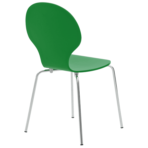 Set De 2 Sillas De Comedor Apilable Diego Madera Verde 45X43X86 cm