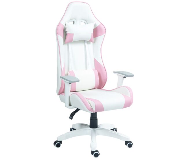 Homcom silla gaming reclinable silla gamer giratoria sillón gamer profesional con cojín lumbar reposabrazos 3d reposacabezas extraíble y altura