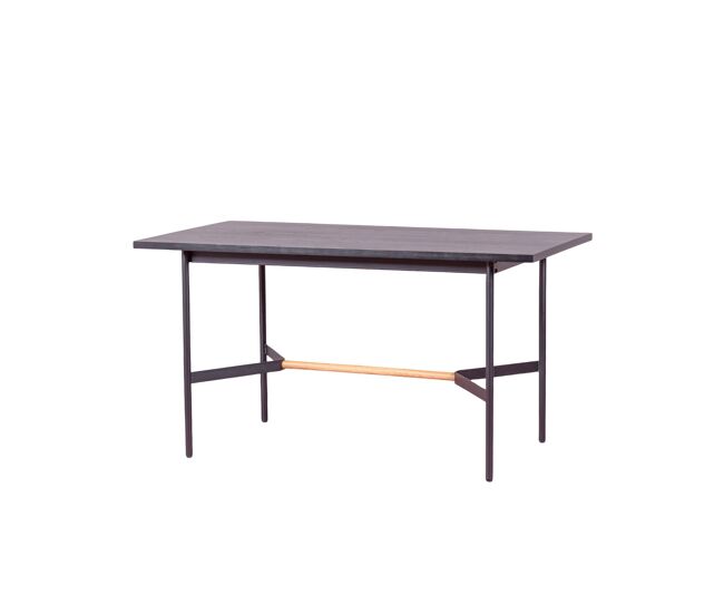 Mesa de comedor rectangular en madera de roble (140x80) - blackstorm