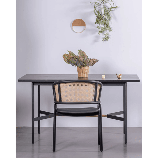 Mesa de jantar retangular em madeira de carvalho (140x80) - Blackstorm