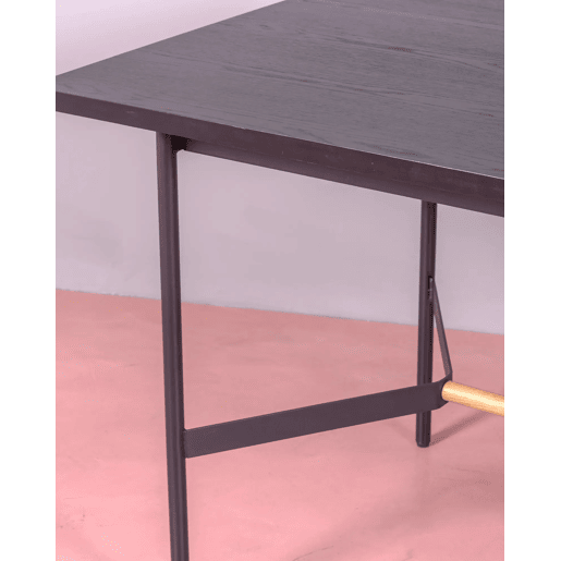 Mesa de jantar retangular em madeira de carvalho (140x80) - Blackstorm