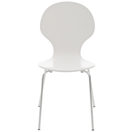 Set De 2 Sillas De Comedor Apilable Diego Madera Blanco 45X43X86 cm