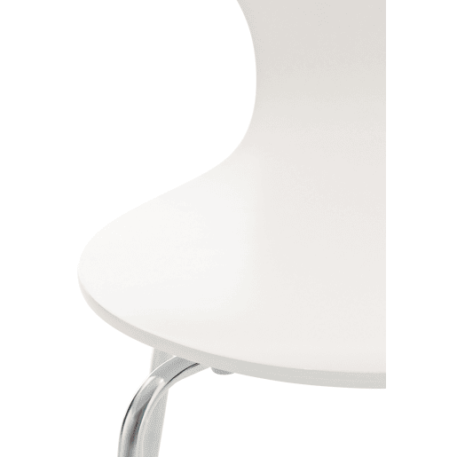 Set De 2 Sillas De Comedor Apilable Diego Madera Blanco 45X43X86 cm