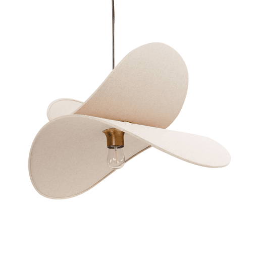 Candeeiro suspenso MASCOTA Linho sintético Creme