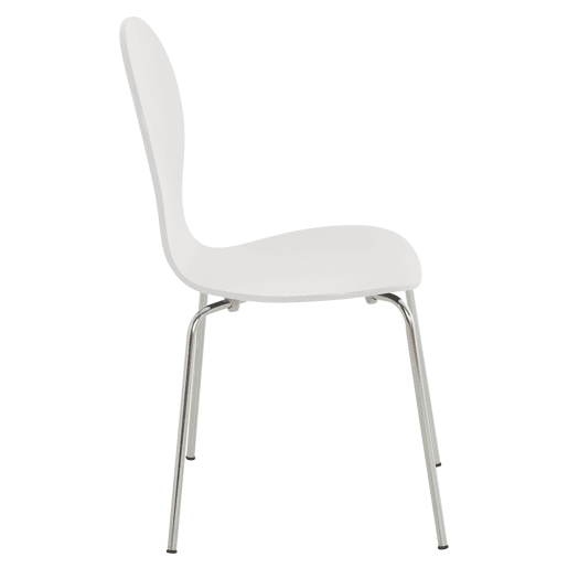Set 4x Sillas de Visita Diego Apilable Madera Blanco 45X43X86 cm