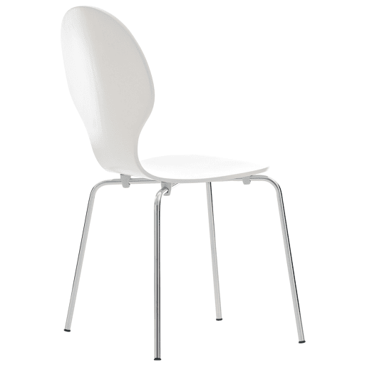 Set 4x Sillas de Visita Diego Apilable Madera Blanco 45X43X86 cm