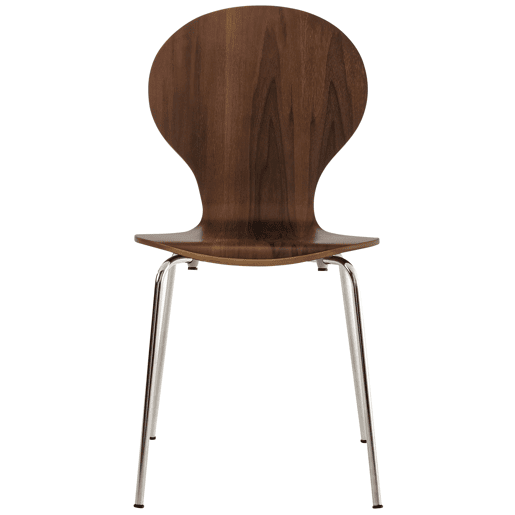 Set 4x Sillas de Visita Diego Apilable Madera Nogal 45X43X86 cm