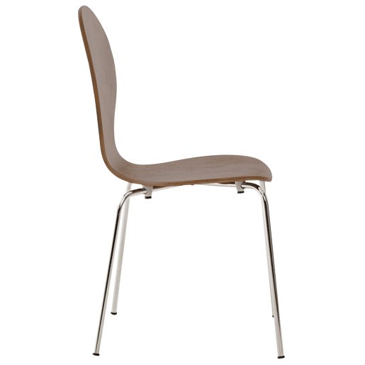 Set 4x Sillas de Visita Diego Apilable Madera Nogal 45X43X86 cm