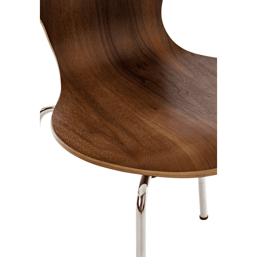 Set 4x Sillas de Visita Diego Apilable Madera Nogal 45X43X86 cm