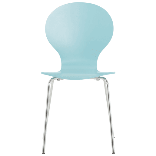 Set De 2 Sillas De Comedor Apilable Diego Madera Azul claro 45X43X86 cm