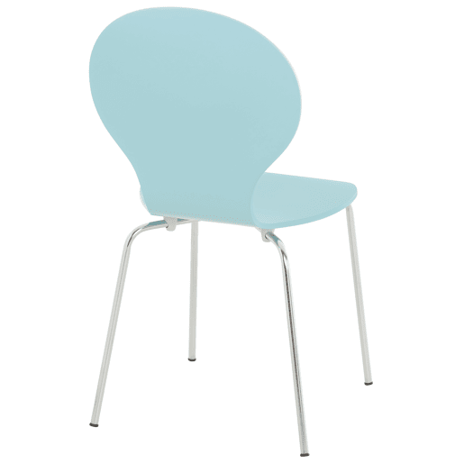 Set De 2 Sillas De Comedor Apilable Diego Madera Azul claro 45X43X86 cm