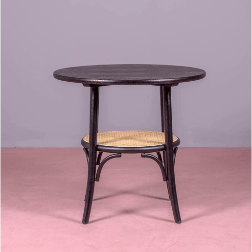 Mesa retrô redonda estilo vintage em madeira de freixo natural (80cm) - Oldhouse