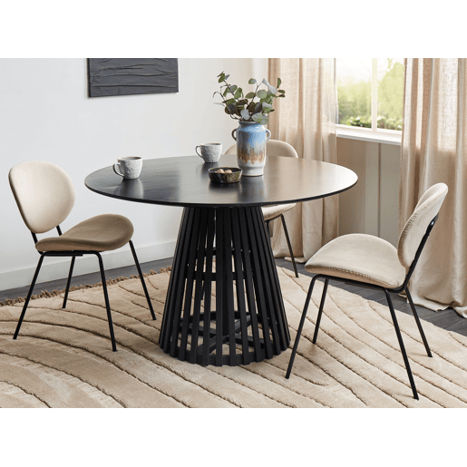 Mesa de jantar MESILLA Preto 120 cm 120 cm Madeira de acácia