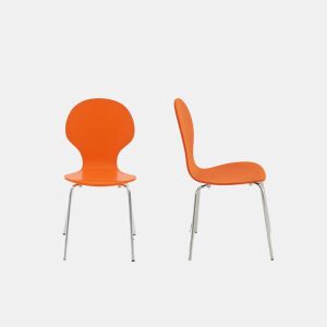Set 4x Sillas de Visita Diego Apilable Madera Naranja 45X43X86 cm