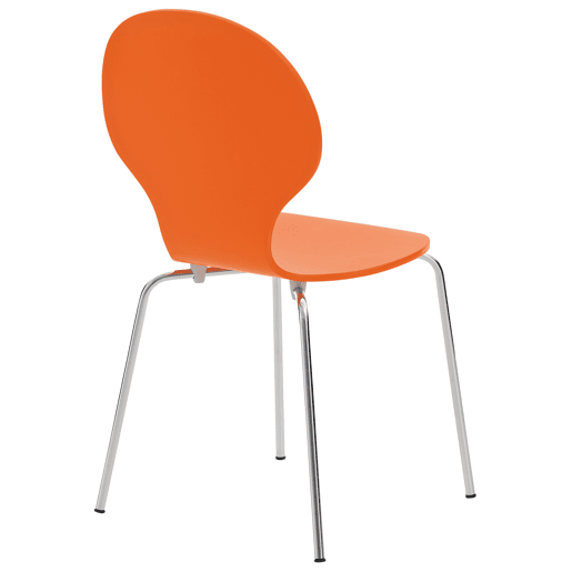 Set 4x Sillas de Visita Diego Apilable Madera Naranja 45X43X86 cm