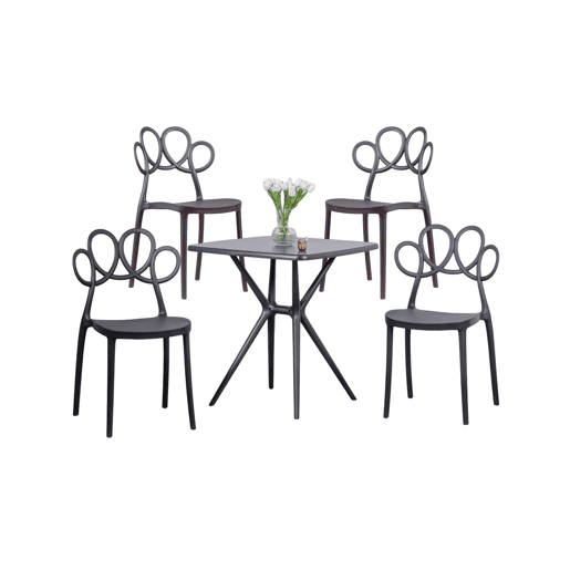 Pack 4 cadeiras e mesa de design para o jardim - Dream