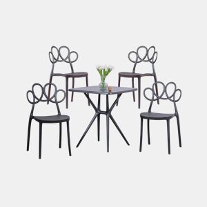 Pack 4 cadeiras e mesa de design para o jardim - Dream
