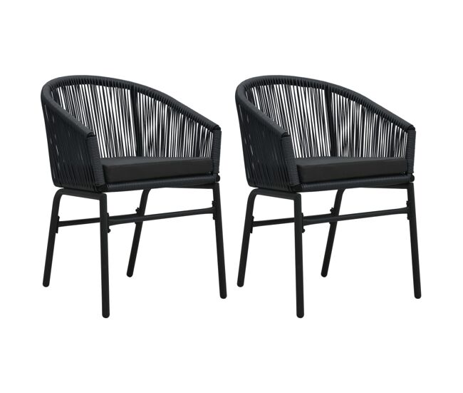 2 Sillas minimalistas de jardín de ratán sintético