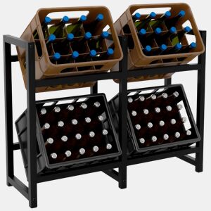 Soporte para cajas de bebidas apilables Metal Negro 31X91X75 cm