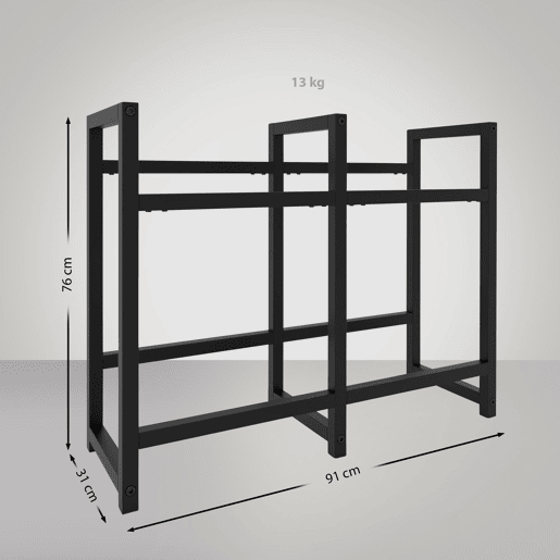 Soporte para cajas de bebidas apilables Metal Negro 31X91X75 cm