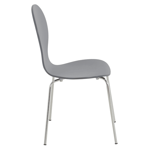 Set 4x Sillas de Visita Diego Apilable Madera Gris 45X43X86 cm