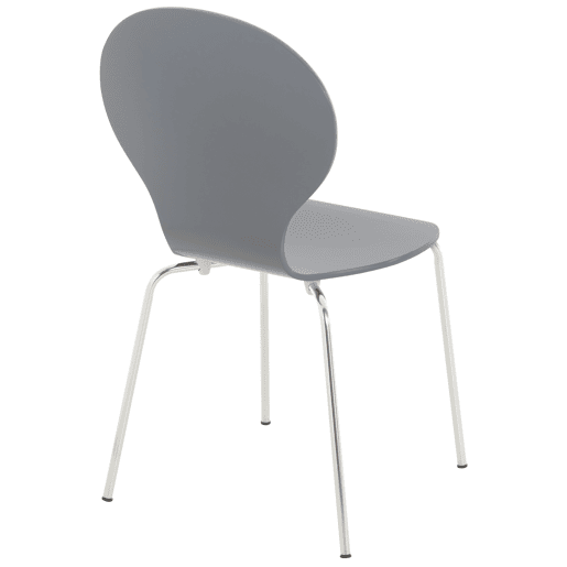 Set 4x Sillas de Visita Diego Apilable Madera Gris 45X43X86 cm