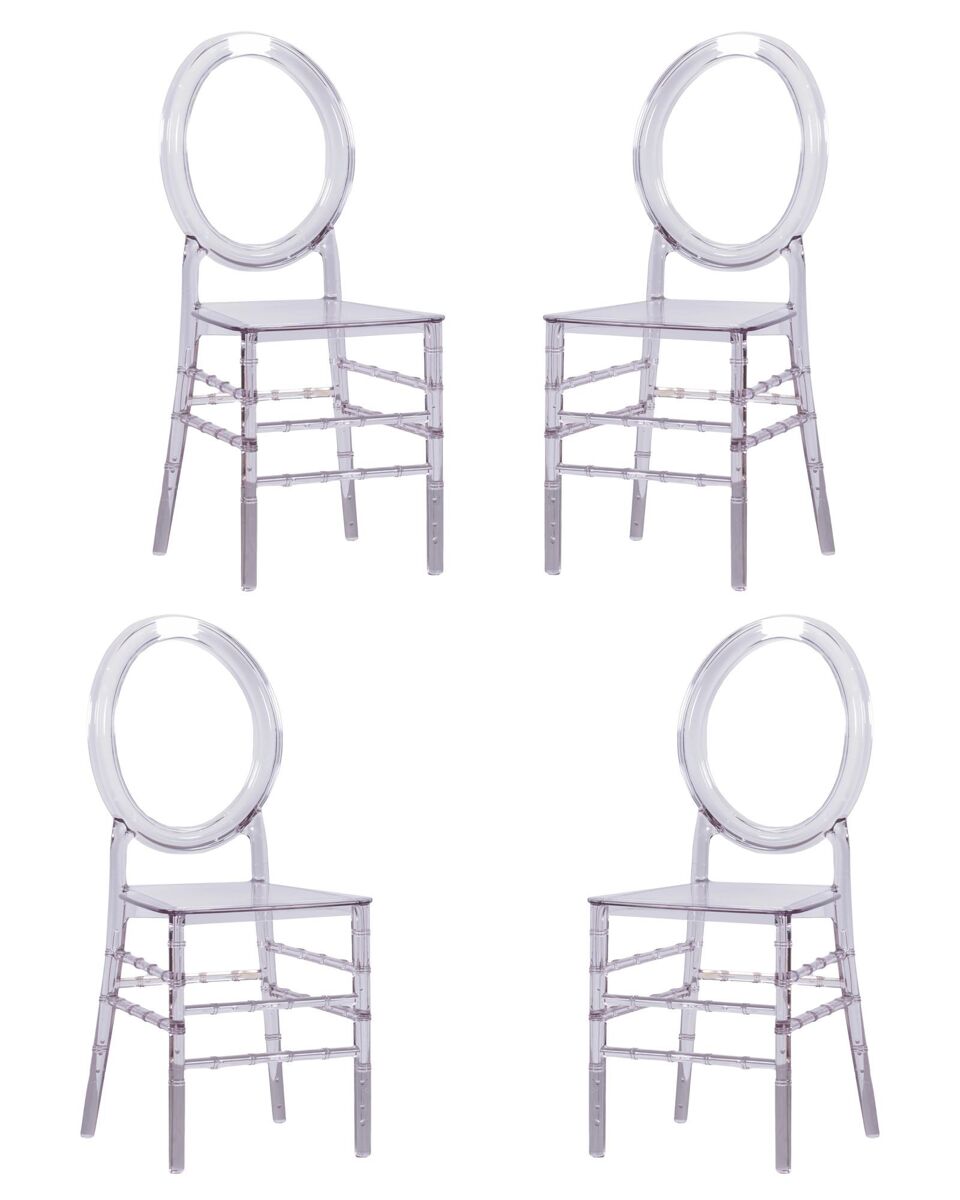 Pack de 4 sillas en plástico transparentes - ghost