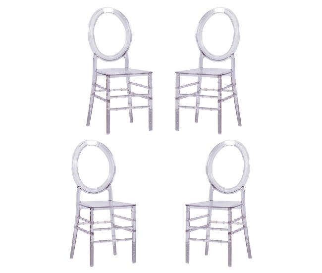 Pack de 4 sillas en plástico transparentes - ghost