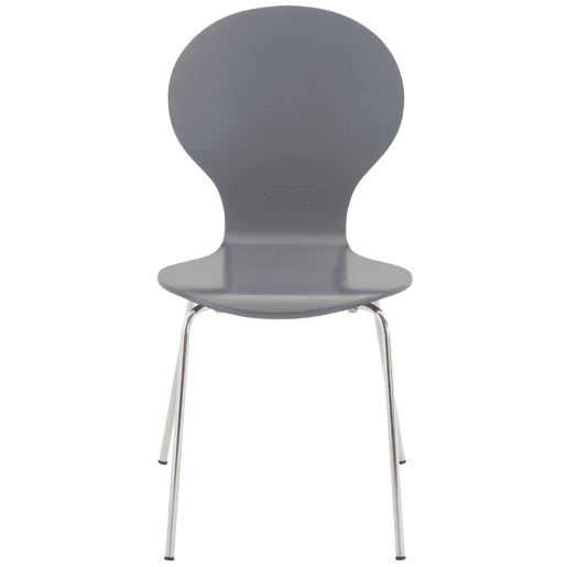 Set De 2 Sillas De Comedor Apilable Diego Madera Gris 45X43X86 cm