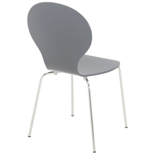 Set De 2 Sillas De Comedor Apilable Diego Madera Gris 45X43X86 cm