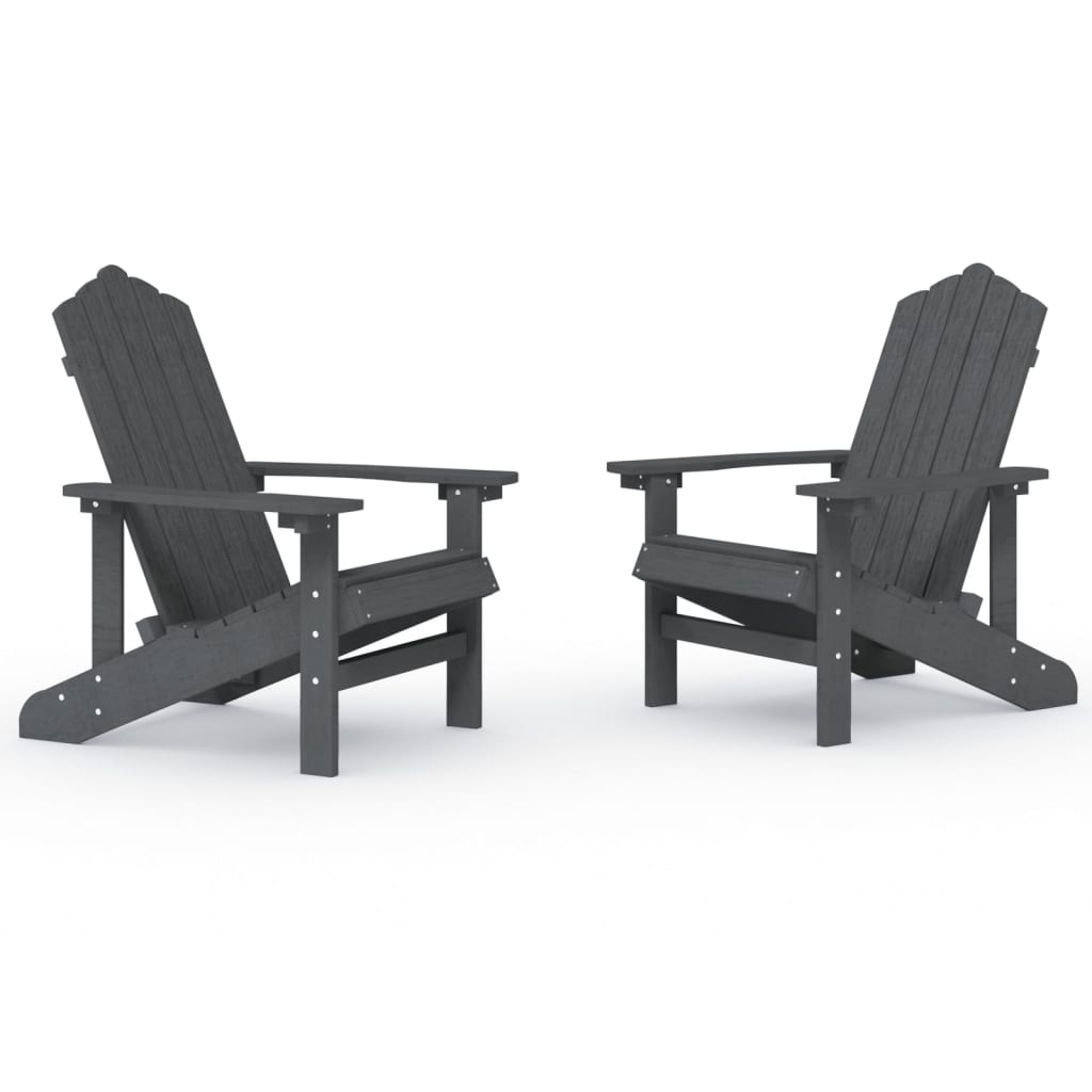 2 Sillas de jardín Adirondack plástico Antracita