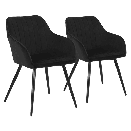 Juego de 2 sillas de terciopelo negras BERTILLE