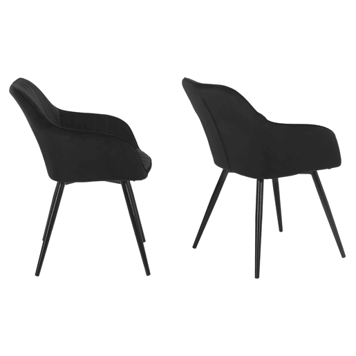 Juego de 2 sillas de terciopelo negras BERTILLE