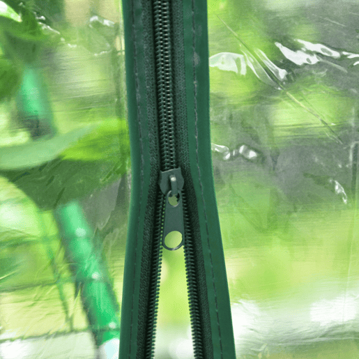 Outsunny Estufa Transparente de Jardim Estufa de Plantas de 3 Níveis com Prateleiras Estrutura de Aço 143x143x195cm Transparente e Verde