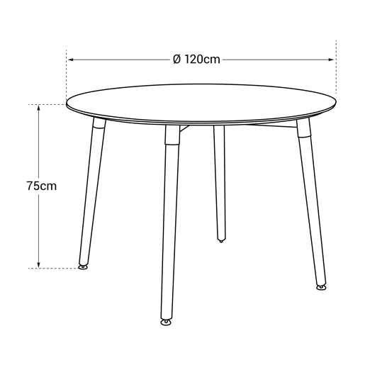 Mesa redonda 120cm blanca MARTHA Mesa redonda 120cm blanca MARTHA