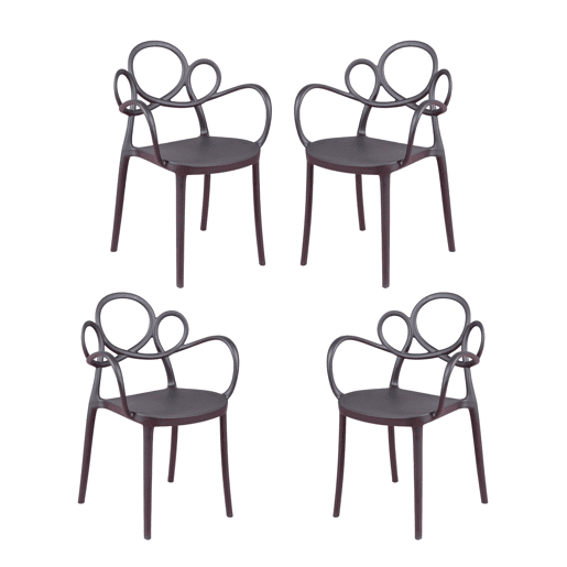 Conjunto de 4 cadeiras de design com braços para o jardim - Dream