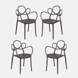 Conjunto de 4 cadeiras de design com braços para o jardim - Dream