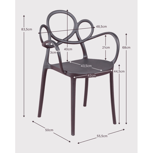 Conjunto de 4 cadeiras de design com braços para o jardim - Dream