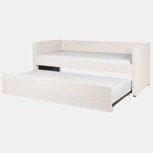 Cama gavetão Bouclé TROYES 90 x 200 cm Creme claro