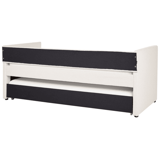 Cama gavetão Bouclé TROYES 90 x 200 cm Creme claro