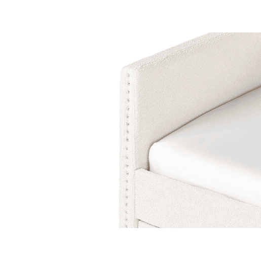 Cama gavetão Bouclé TROYES 90 x 200 cm Creme claro