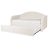 Cama gavetão Bouclé EYBURIE 90 x 200 cm Creme claro