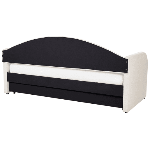 Cama gavetão Bouclé EYBURIE 90 x 200 cm Creme claro